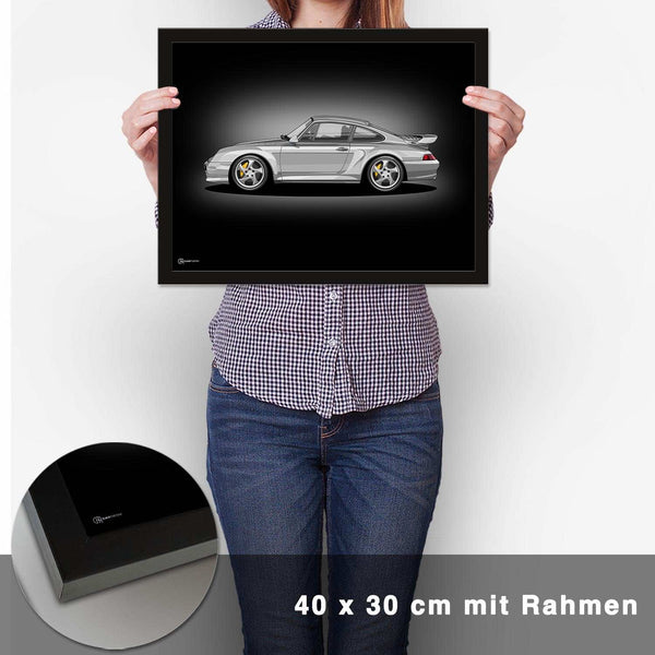 Lade das Bild in den Galerie-Viewer, 911 Turbo (993) Artwork Poster Dunkel - CARTISTRY
