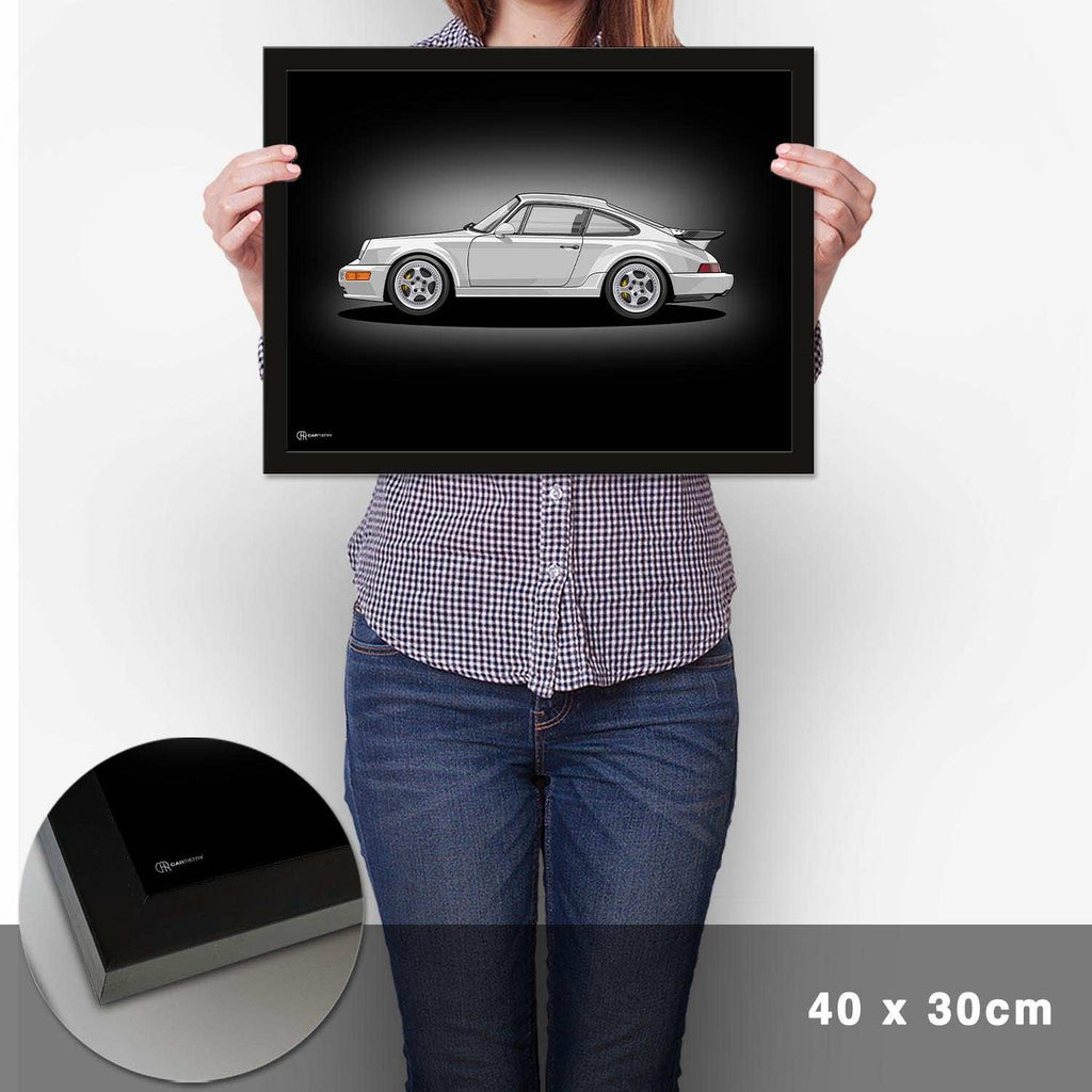 911 Turbo (964) Artwork Poster Dunkel - Cartistry