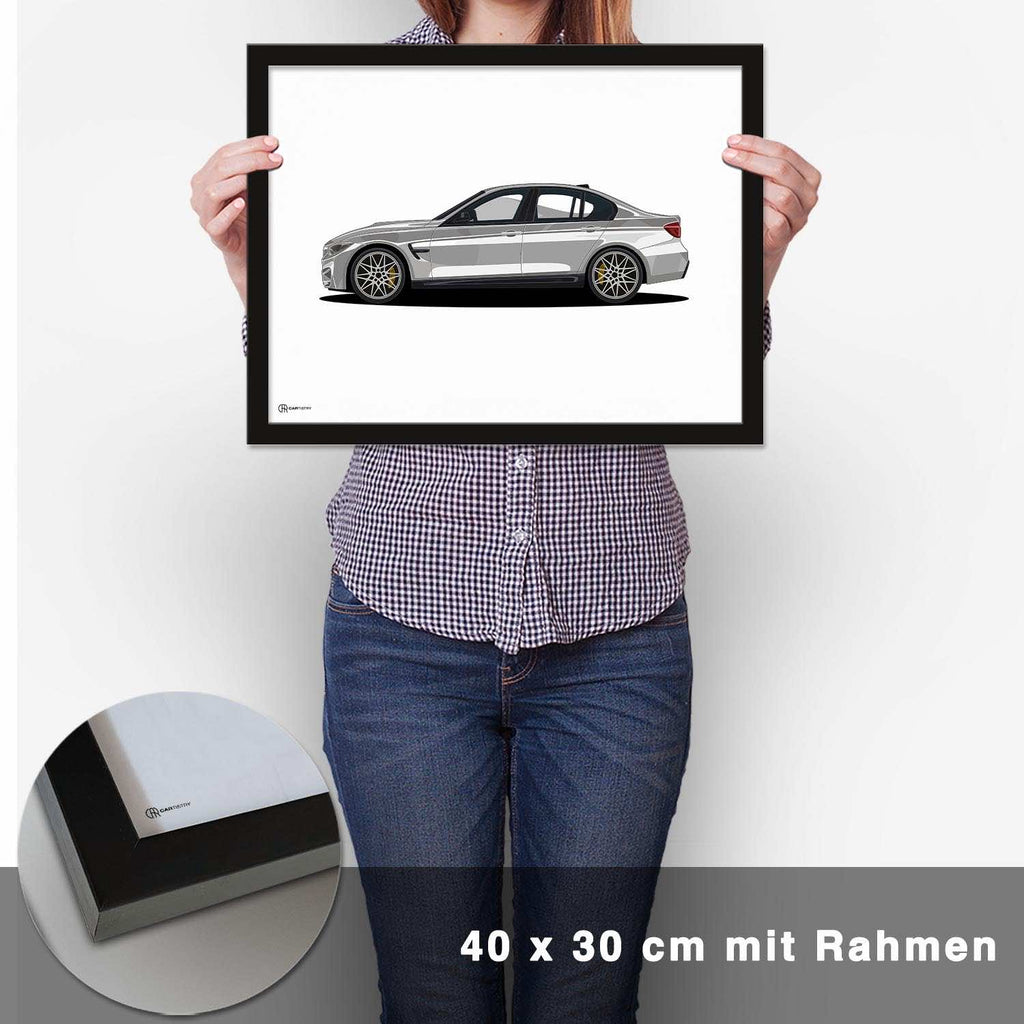 M3 F80 Artwork Poster Hell - CARTISTRY