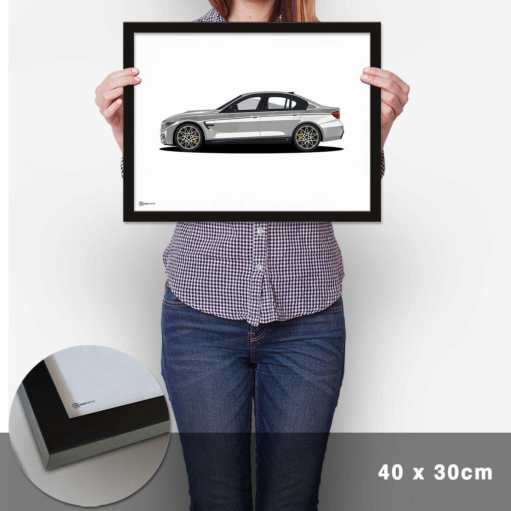 M3 F80 Artwork Poster Hell - Cartistry