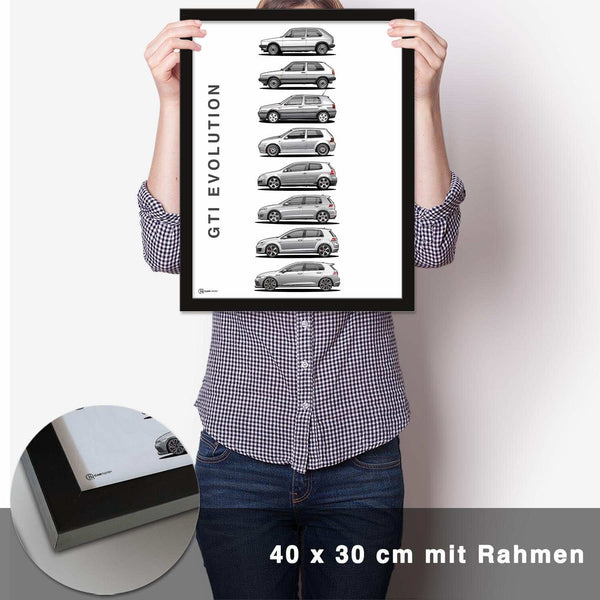 Lade das Bild in den Galerie-Viewer, Golf GTI Generationen Poster Hell - CARTISTRY