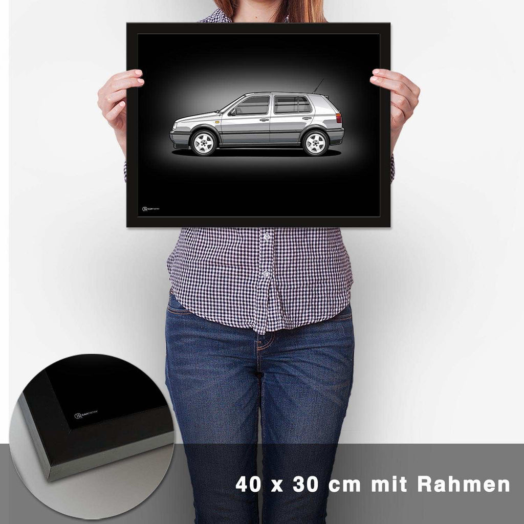Golf 3 GTI Poster Dunkel - CARTISTRY