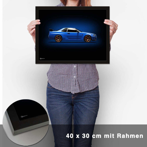 Lade das Bild in den Galerie-Viewer, GT-R R34 Poster Seite Dunkel - CARTISTRY
