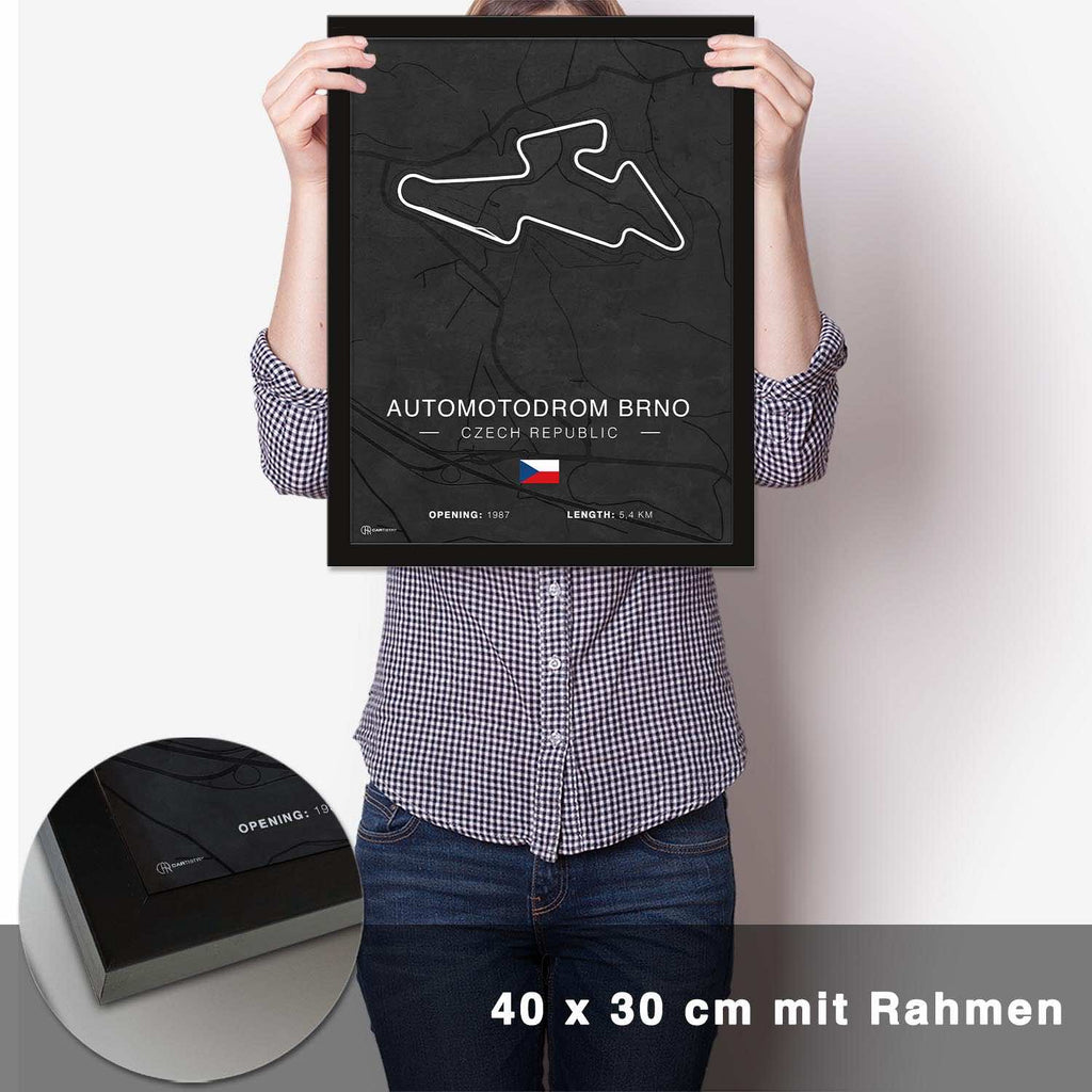 Automotodrom Brno Rennstrecken Poster - Dunkel - CARTISTRY