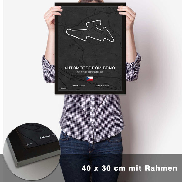Lade das Bild in den Galerie-Viewer, Automotodrom Brno Rennstrecken Poster - Dunkel - CARTISTRY