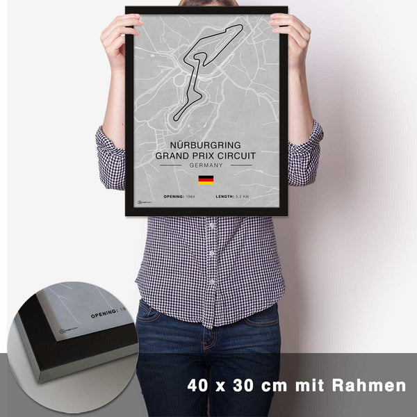 Lade das Bild in den Galerie-Viewer, Nürburgring GP Circuit Rennstrecken Poster - Hell - CARTISTRY