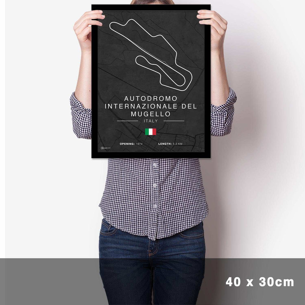 Mugello Rennstrecken Poster - Dunkel - Cartistry