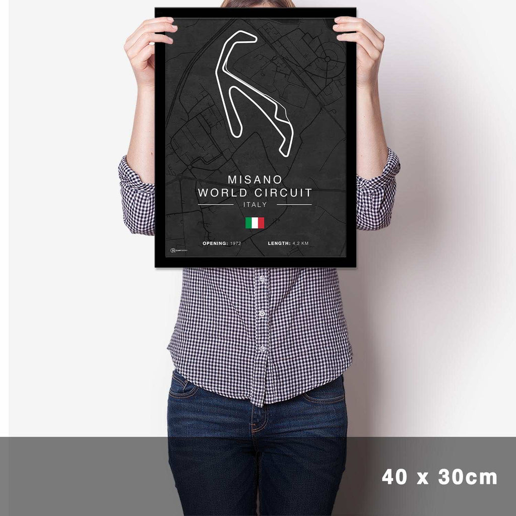Misano Rennstrecken Poster - Dunkel - Cartistry