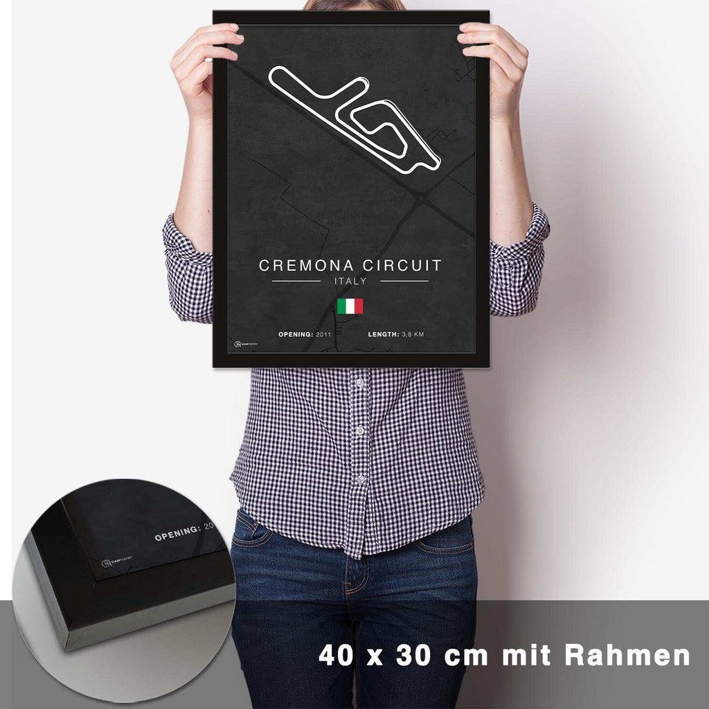Cremona Rennstrecken Poster - Dunkel - CARTISTRY