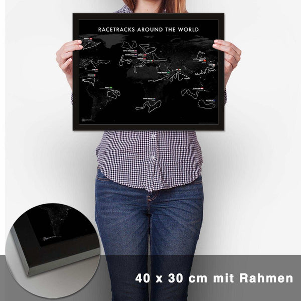 Lade das Bild in den Galerie-Viewer, Legendäre Rennstrecken Weltkarten Poster - Dunkel - Cartistry