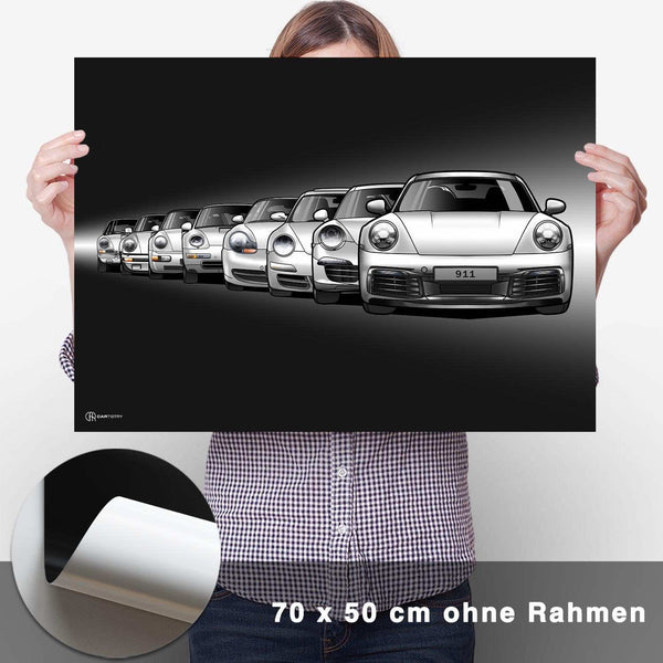 Lade das Bild in den Galerie-Viewer, 911 Generationen Poster Dunkel - CARTISTRY