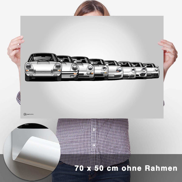 Lade das Bild in den Galerie-Viewer, 911 Generationen Poster Hell - CARTISTRY