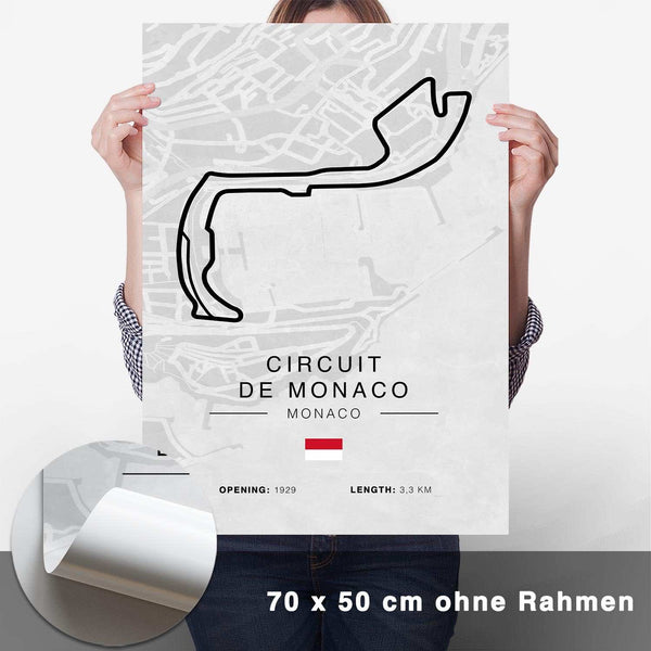 Lade das Bild in den Galerie-Viewer, Monaco Rennstrecken Poster - Hell - CARTISTRY