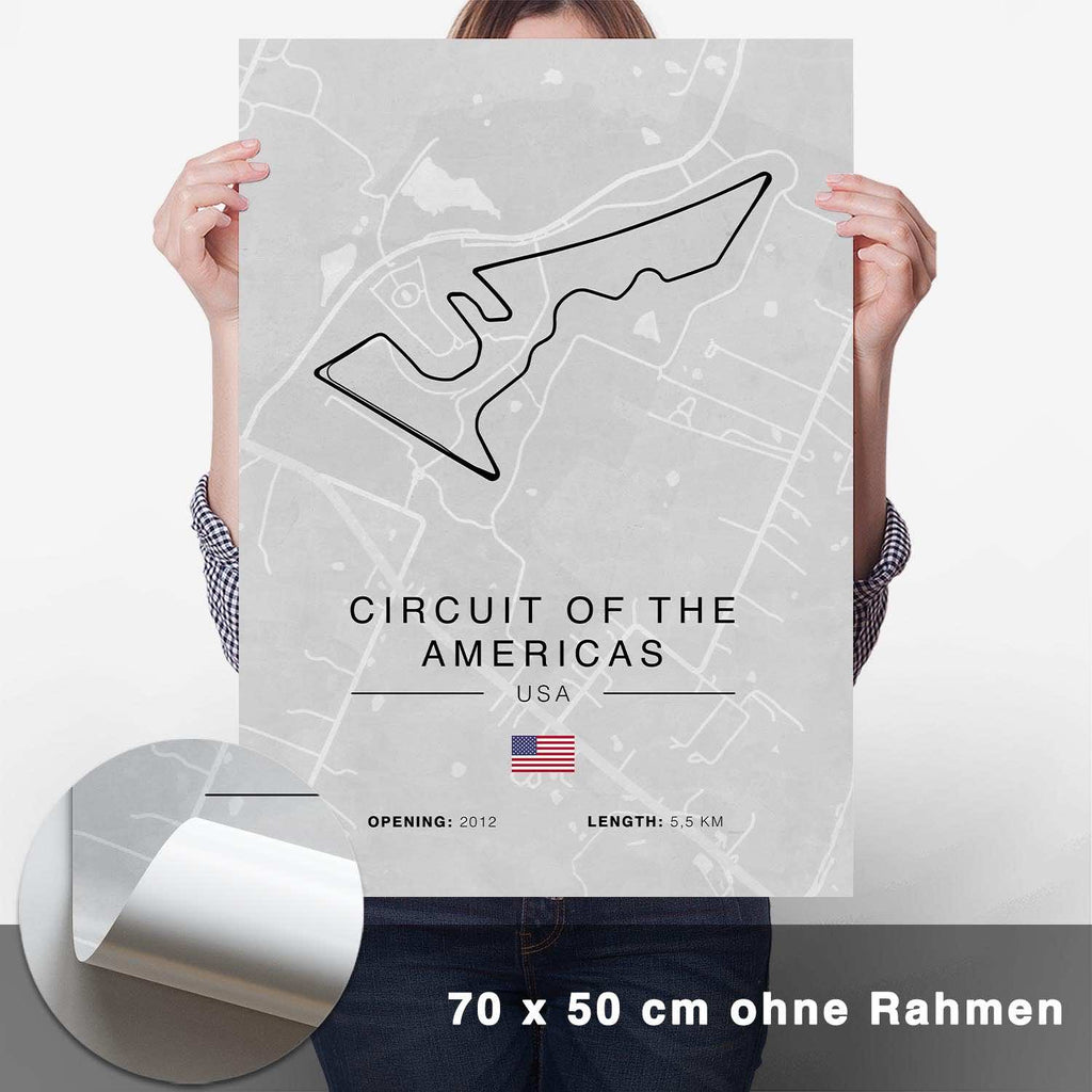 Circuit Americas Rennstrecken Poster - Hell - CARTISTRY