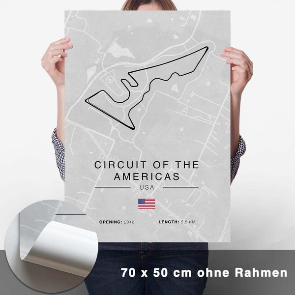 Lade das Bild in den Galerie-Viewer, Circuit Americas Rennstrecken Poster - Hell - CARTISTRY
