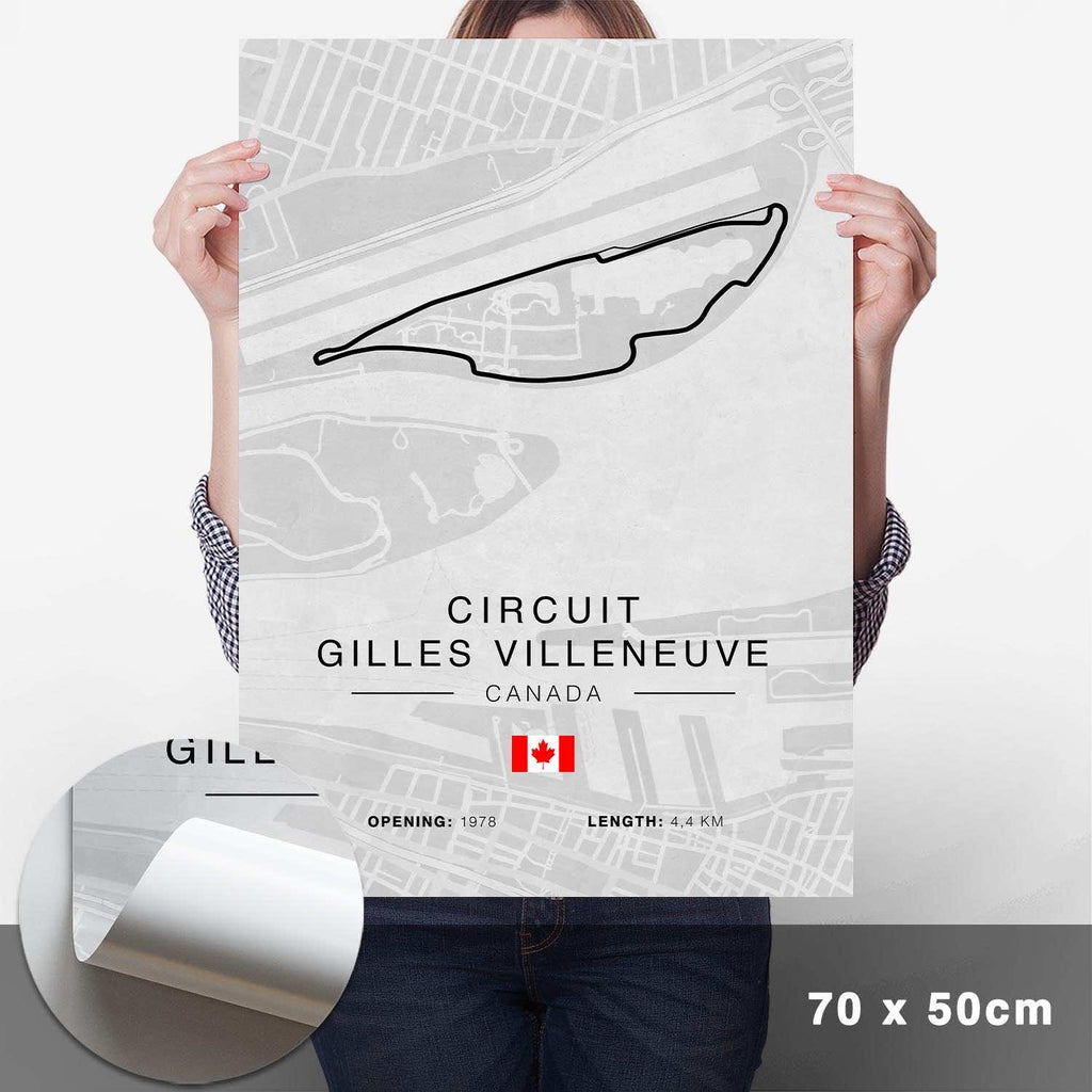Gilles Villeneuve Rennstrecken Poster - Hell - Cartistry