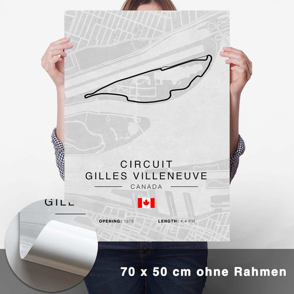 Lade das Bild in den Galerie-Viewer, Gilles Villeneuve Rennstrecken Poster - Hell - CARTISTRY