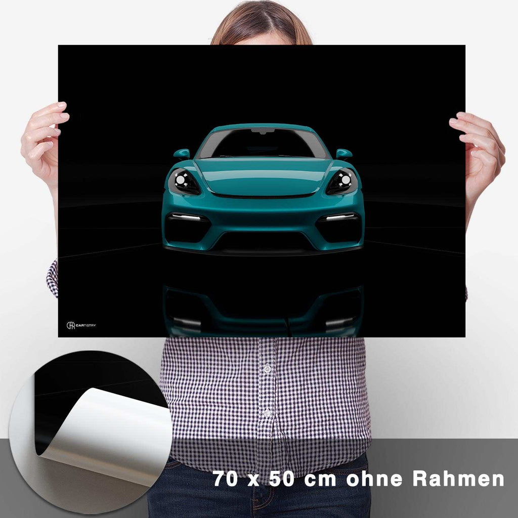 Cayman GT4 Dark Front Poster - CARTISTRY