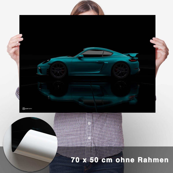 Lade das Bild in den Galerie-Viewer, Cayman GT4 Dark Seite Poster - CARTISTRY