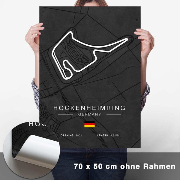 Lade das Bild in den Galerie-Viewer, Hockenheimring Rennstrecken Poster - Dunkel - CARTISTRY