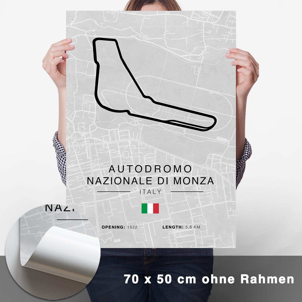 Monza Rennstrecken Poster - Hell - CARTISTRY