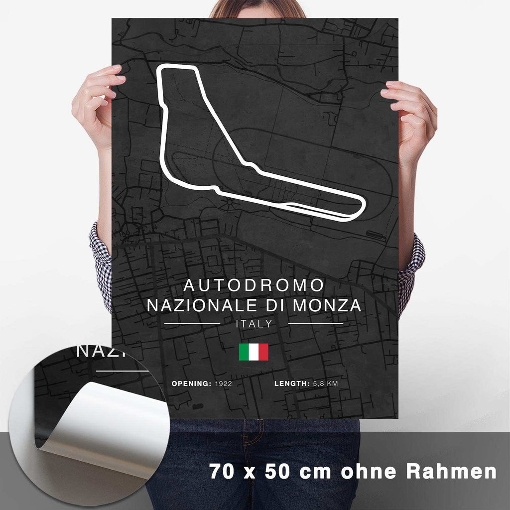 Monza Rennstrecken Poster - Dunkel - CARTISTRY