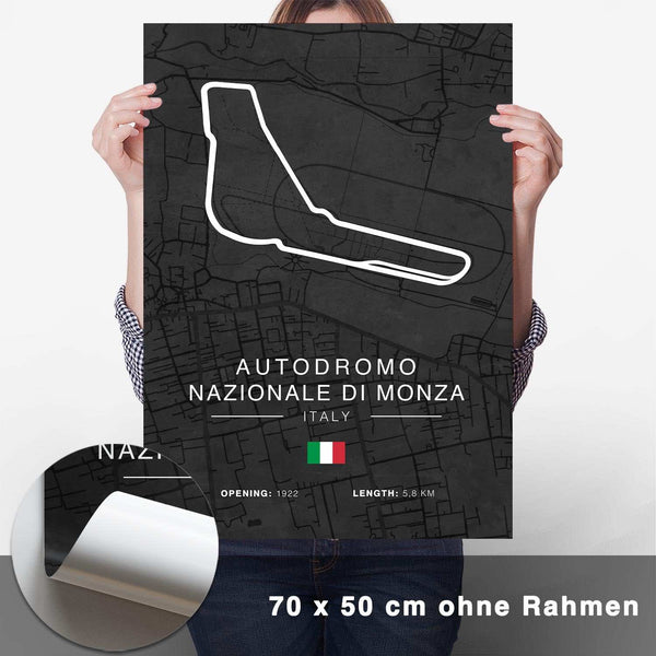 Lade das Bild in den Galerie-Viewer, Monza Rennstrecken Poster - Dunkel - CARTISTRY