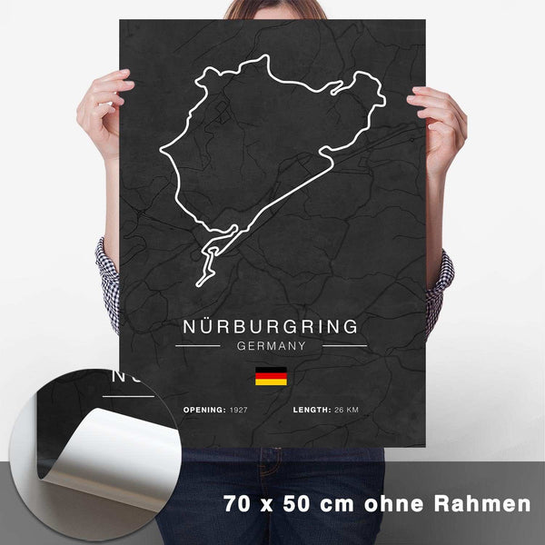 Lade das Bild in den Galerie-Viewer, Nürburgring Rennstrecken Poster - Dunkel - CARTISTRY