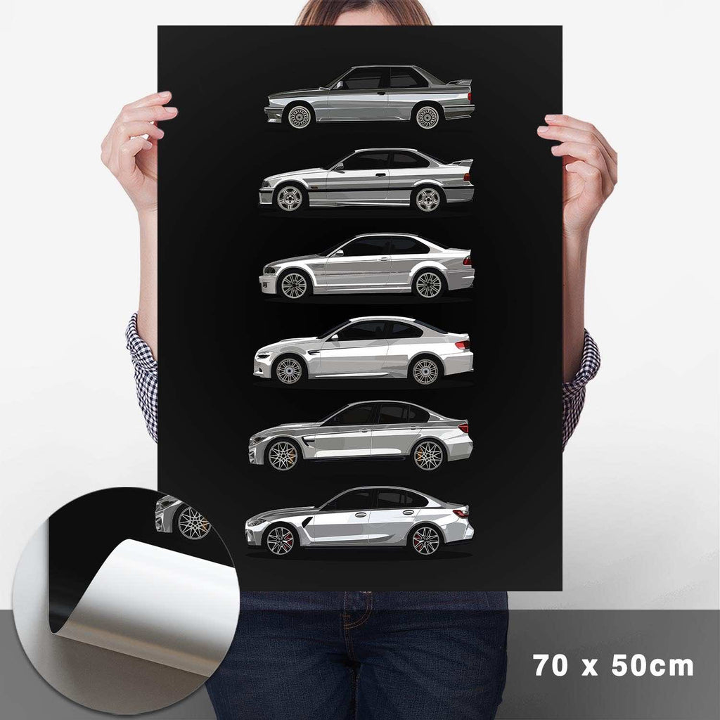 M3 Generationen Poster Seite Dunkel - Cartistry