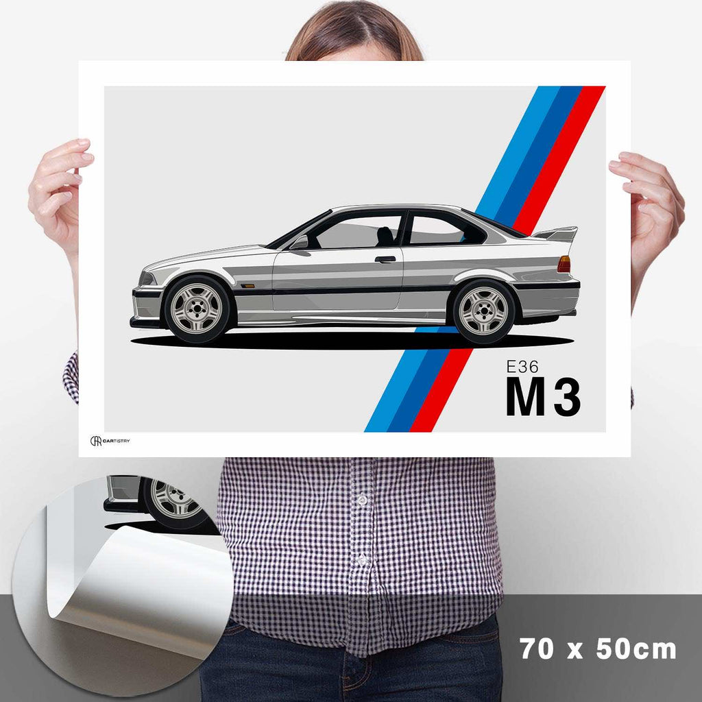 M3 E36 Artwork Poster - Cartistry
