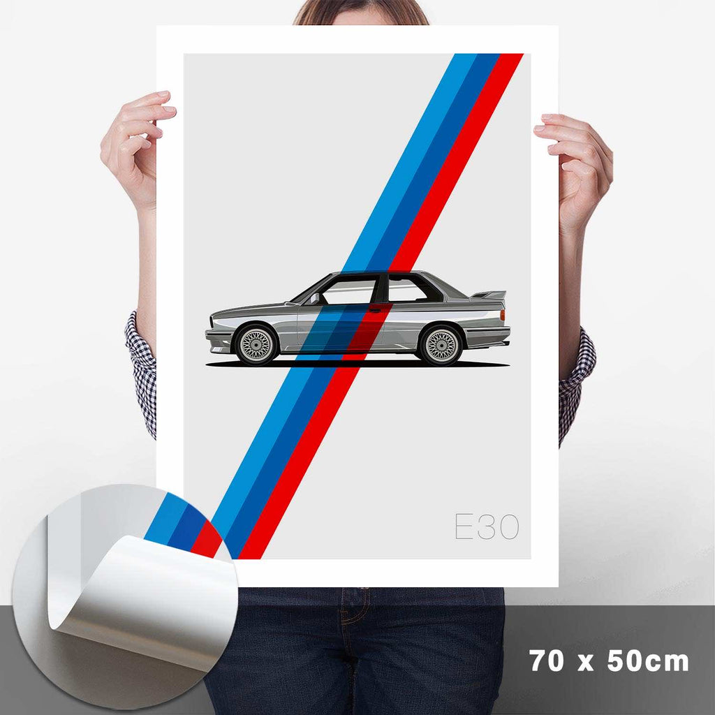 M3 E30 - Stripes Poster - Cartistry