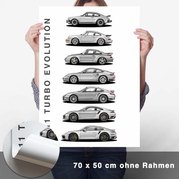 Lade das Bild in den Galerie-Viewer, 911 Turbo Generationen Poster Hell - CARTISTRY