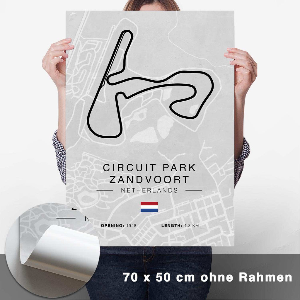 Circuit Park Zandvoort Rennstrecken Poster - Hell - CARTISTRY