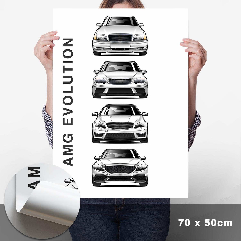 AMG C-Klasse Generationen Poster Vertikal - Cartistry