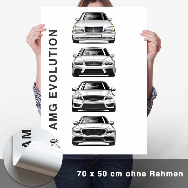 Lade das Bild in den Galerie-Viewer, AMG C-Klasse Generationen Poster Vertikal - CARTISTRY