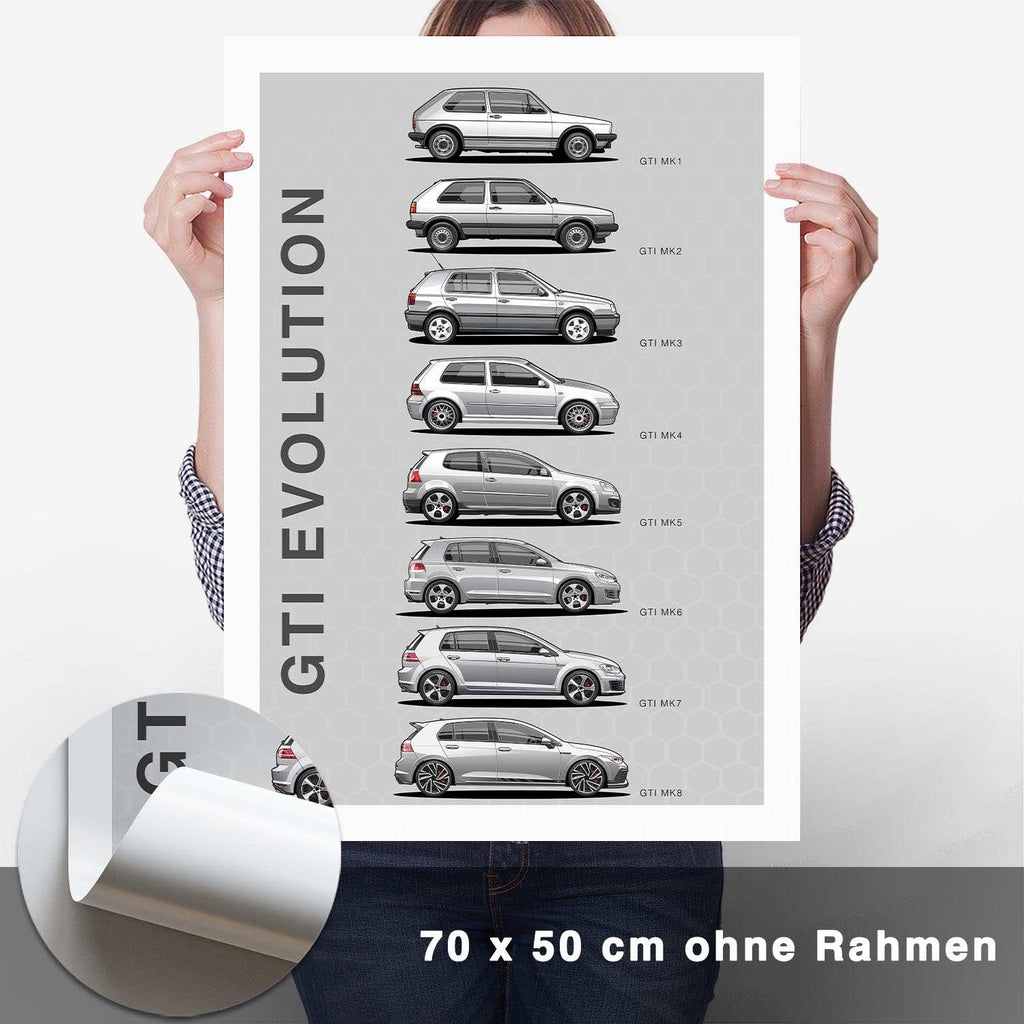 Golf GTI Generationen Poster - CARTISTRY