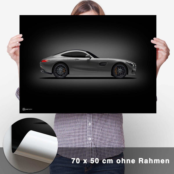 Lade das Bild in den Galerie-Viewer, AMG GT Poster Seite Dunkel - CARTISTRY