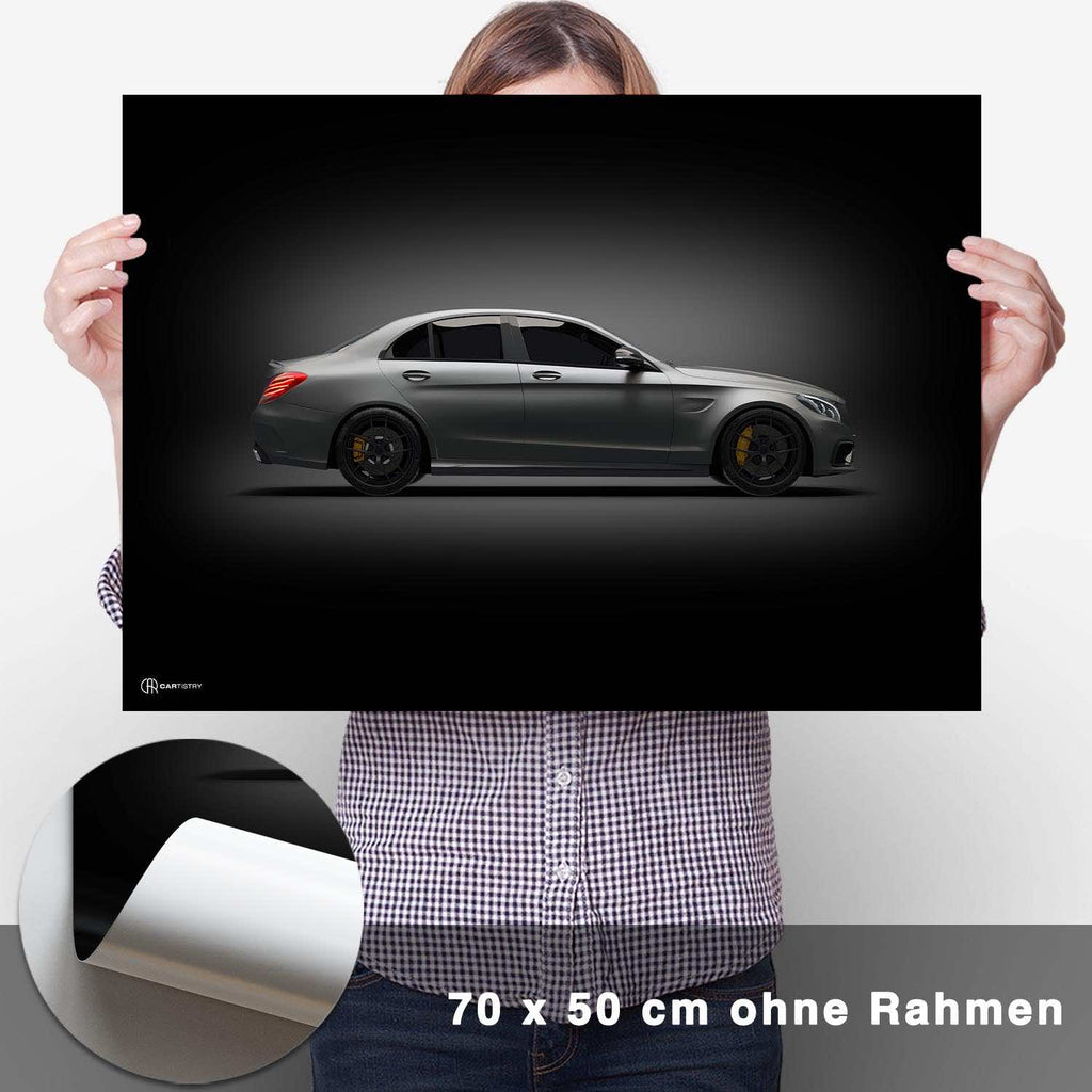 C63 AMG Poster Seite Dunkel - CARTISTRY