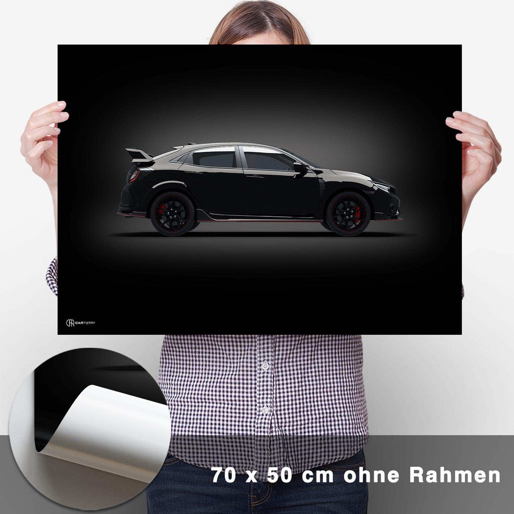 Civic Type R Poster Seite Dunkel - CARTISTRY