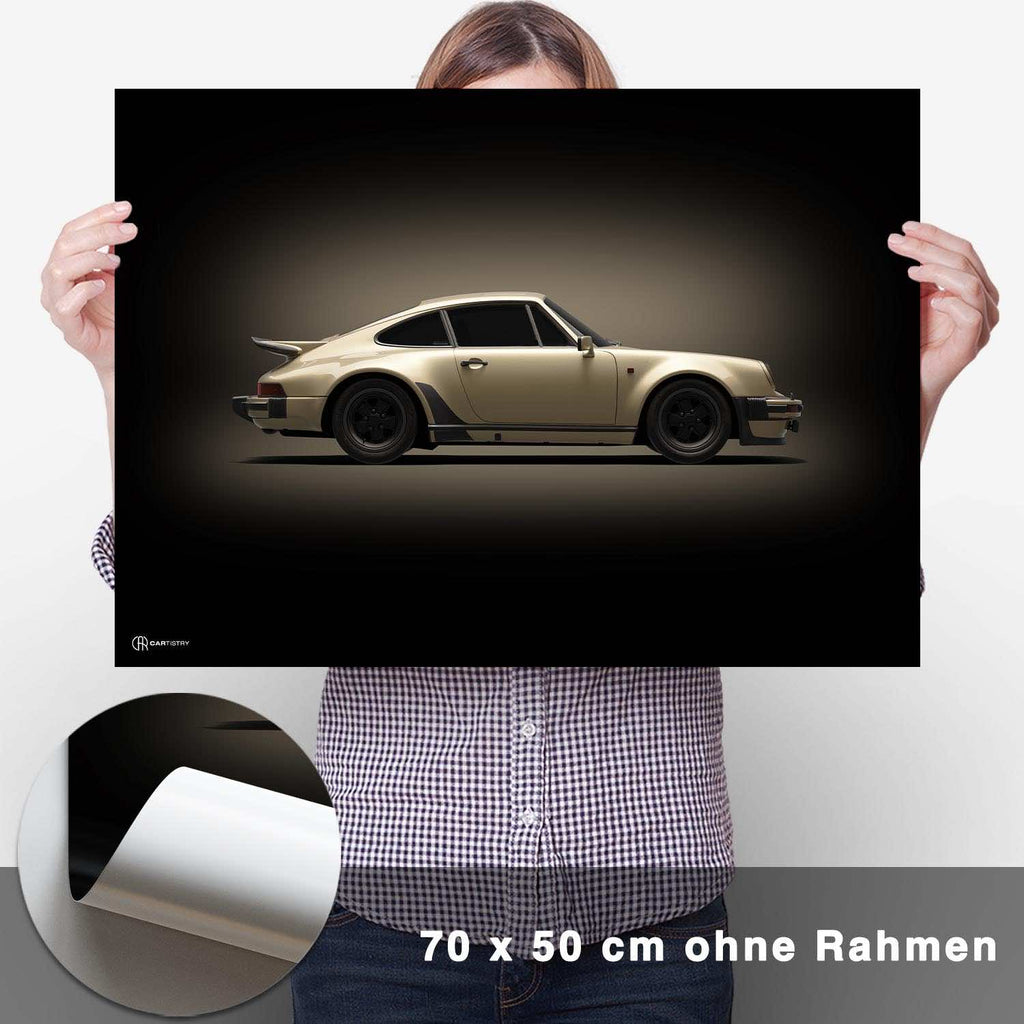 911 Turbo (930) Poster Seite Dunkel - CARTISTRY