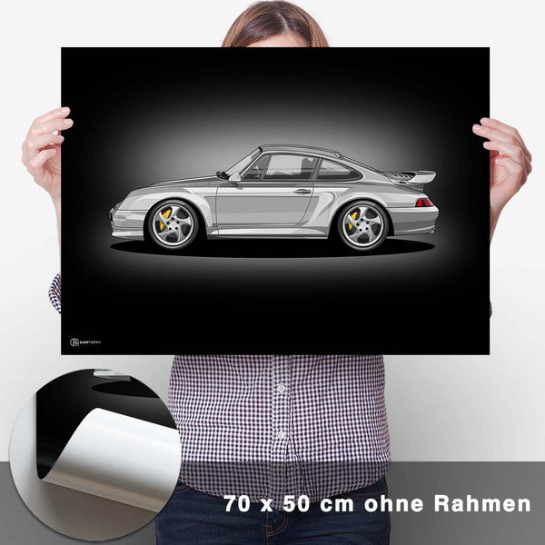 Lade das Bild in den Galerie-Viewer, 911 Turbo (993) Artwork Poster Dunkel - CARTISTRY