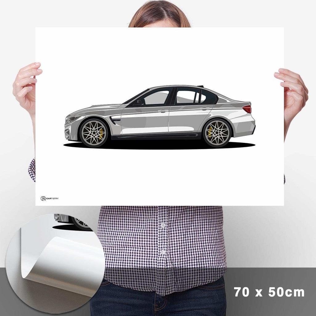 M3 F80 Artwork Poster Hell - Cartistry