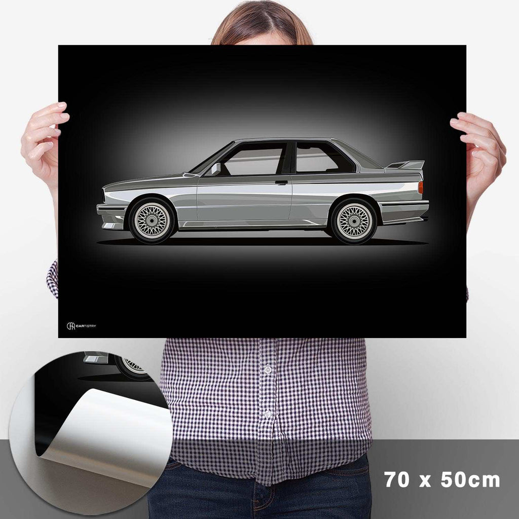 M3 E30 Artwork Poster Dunkel - Cartistry