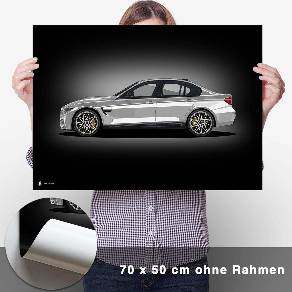 M3 F80 Artwork Poster Dunkel - CARTISTRY