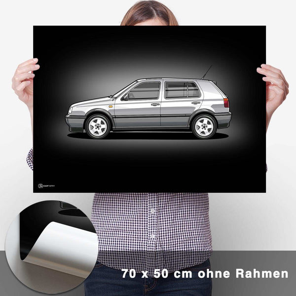 Lade das Bild in den Galerie-Viewer, Golf 3 GTI Poster Dunkel - CARTISTRY