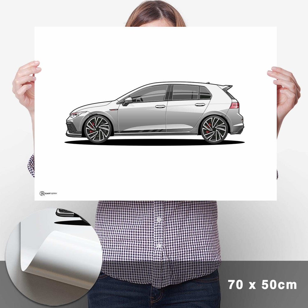 Golf 8 GTI Poster Hell - Cartistry