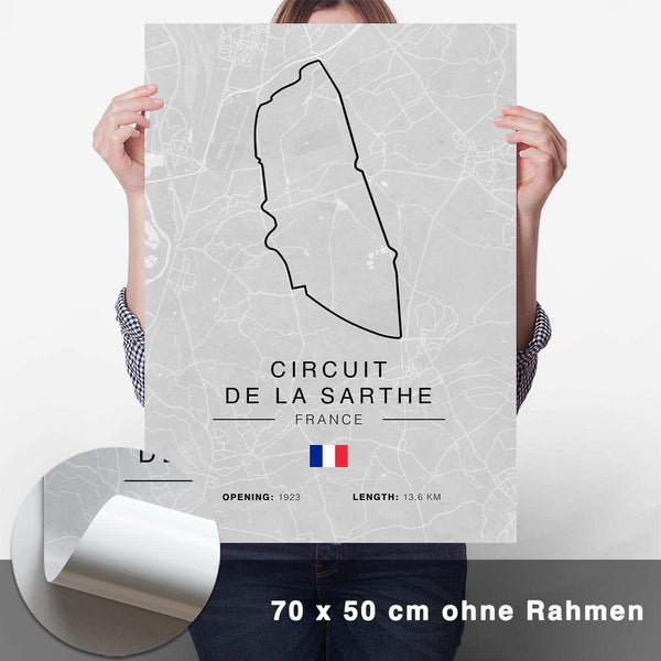 Lade das Bild in den Galerie-Viewer, Circuit de la Sarthe Rennstrecken Poster - Hell - CARTISTRY