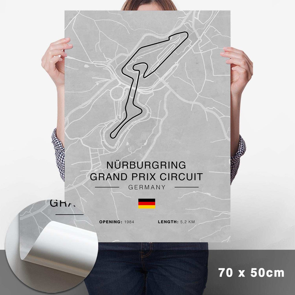 Nürburgring GP Circuit Rennstrecken Poster - Hell - Cartistry