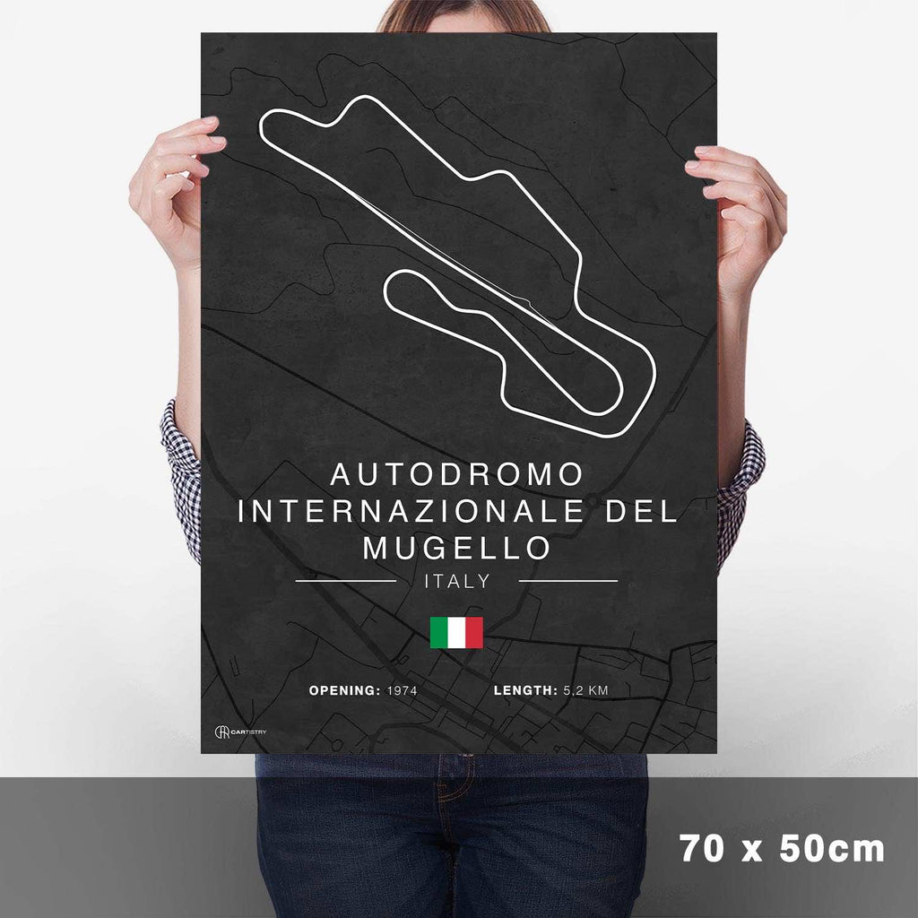 Mugello Rennstrecken Poster - Dunkel - Cartistry