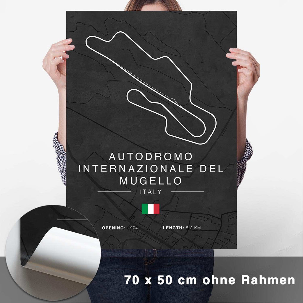 Mugello Rennstrecken Poster - Dunkel - CARTISTRY